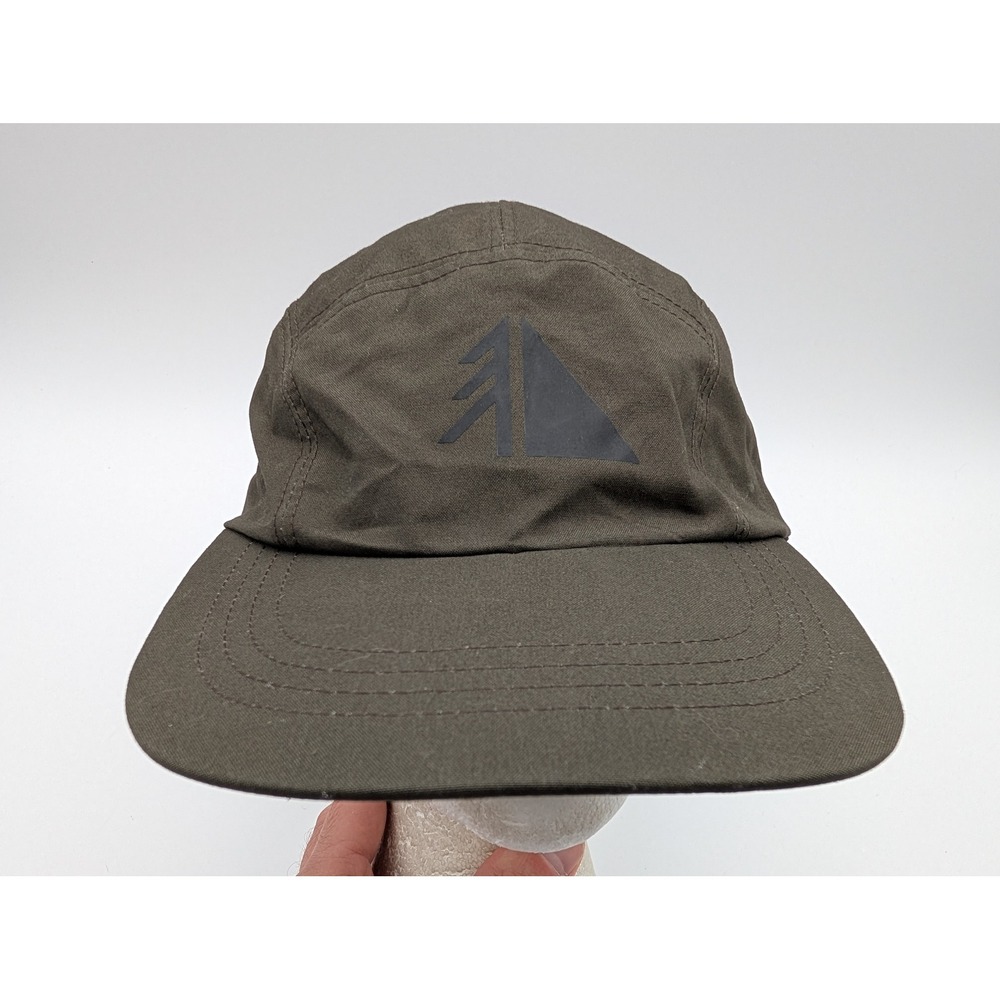 LL Bean 5 Panel Camper Hat Olive Green Adjustable Strap Graphic Logo Cap